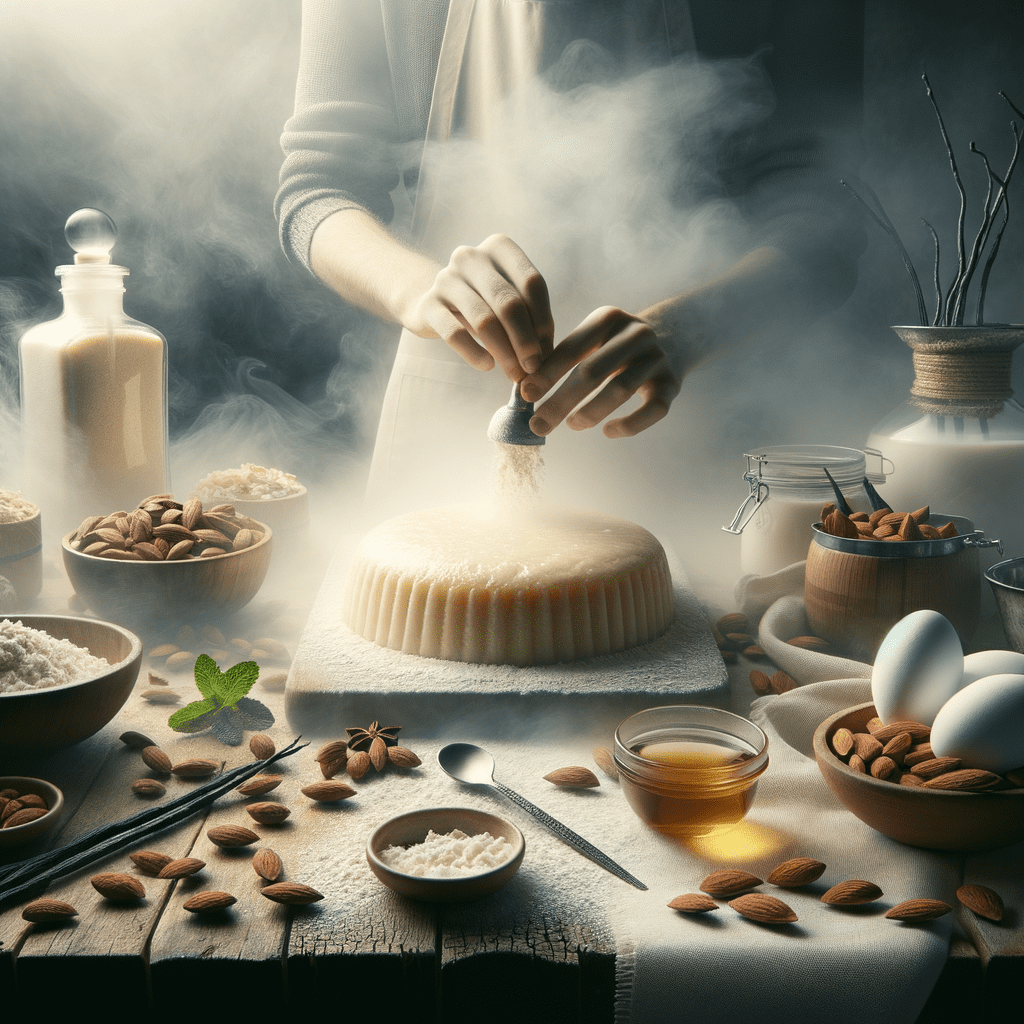 خطوات صنع البسبوسة باللوز والفانيليا الشهية